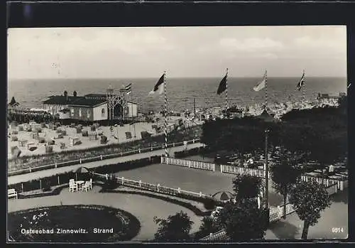AK Zinnowitz, Blick auf Promenade und Strand
