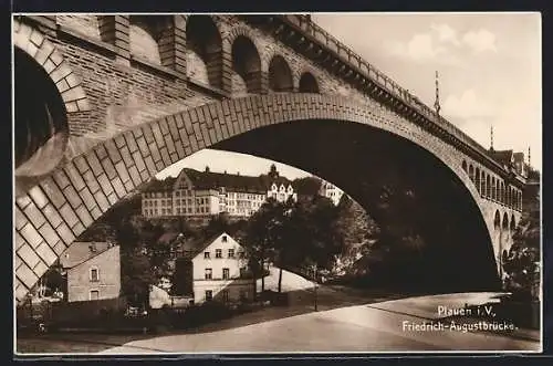 AK Plauen / Vogtland, Friedrich-August-Brücke