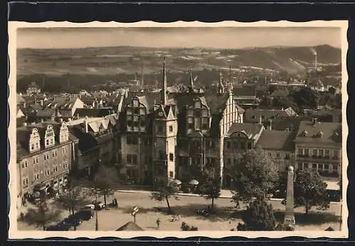 AK Saalfeld a. Saale, Blick auf Rathaus und Mauxionfabrik