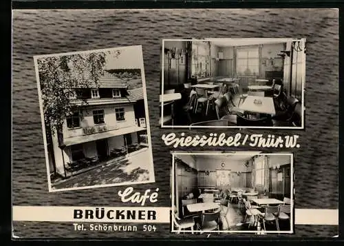 AK Giessübel /Thür. Wald, Café Brückner