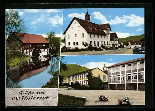 AK Gaildorf-Unterrot, Wassermühle, Wohnhaus und Schule