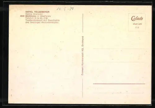 AK Mettingen i. Westf., Hotel Telsemeyer