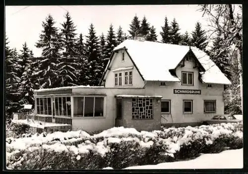 AK Reisenkreuz (Krähberg), Hotel-Pension Schmidsruhe im Winter