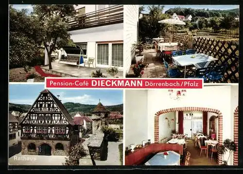 AK Dörrenbach /Pfalz, Pension-Café Dieckmann, Hauptstr. 99