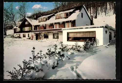 AK Ohlenbach üb. Schmallenberg, Hotel-Pension Waldhaus Ohlenbach im Winter