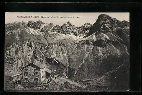AK Kemptnerhütte mit dem Muttler in den Allgäuer Alpen