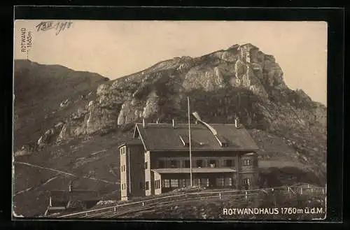 AK Rotwandhaus, Blick zur Berghütte