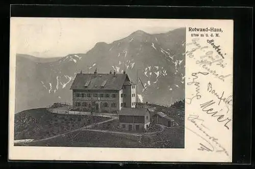 AK Rotwandhaus, Berghütte im Hochgebirge