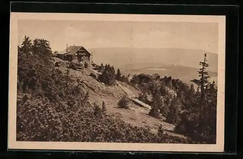 AK Arberschutzhaus, Berghütte mit Panoramablick