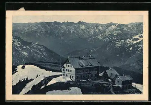 AK Rotwandhaus, Berghütte aus der Vogelschau