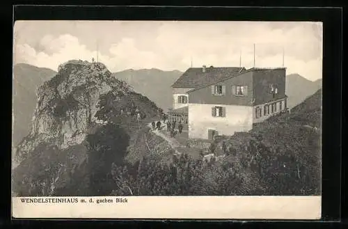 AK Wendelsteinhaus, Berghütte m. d. gachen Blick