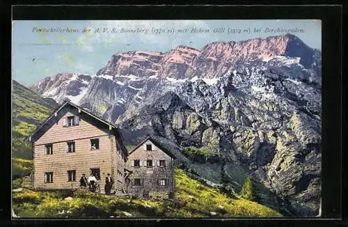 AK Purtschellerhaus bei Berchtesgaden, Berghütte der A. V. S. Sonneberg mit Hohem Göll