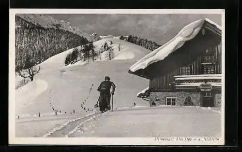AK Steinberger Alm, Berghütte am Hochfelln im Winter