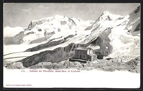 AK Cabane du Théodule, mont Rose et Lyskam, Berghütte