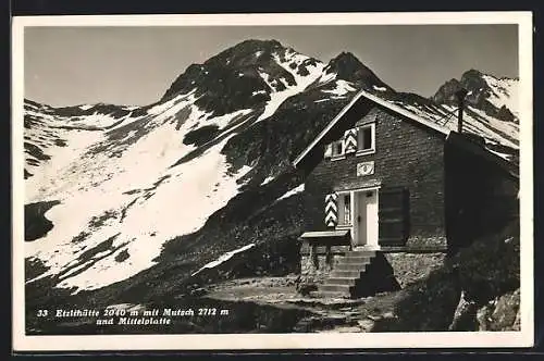 AK Etzlihütte, Berghütte mit Mutsch und Mittelplatte