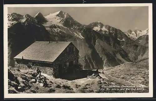 AK Windgällenhütte, Berghütte gegen Gebirgspanorama