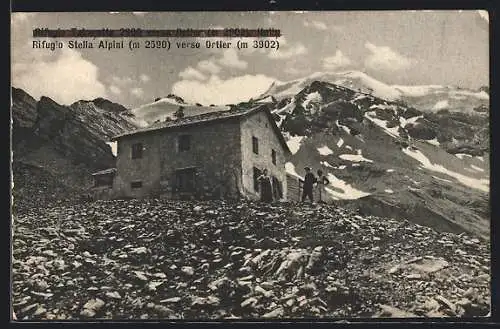 AK Rifugio Stella Alpini, Berghütte gegen Ortler (Edelweisshütte)