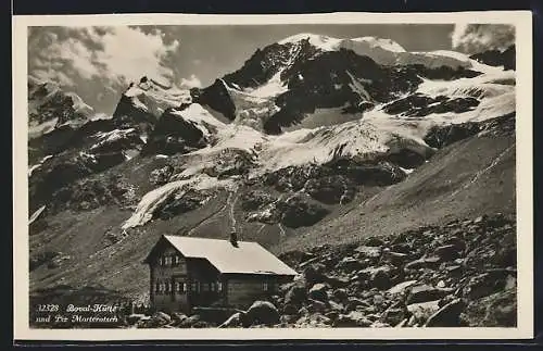 AK Raval-Hütte, Berghütte mit dem Piz Morteratsch