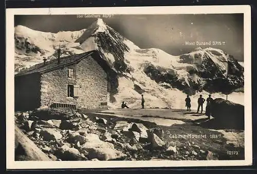 AK Cabane du Mountet, Berghütte mit Blick zum Mont Durand