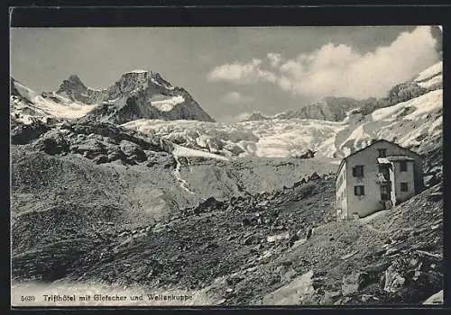 AK Trifthotel, Berghütte mit Gletscher und Wellenkuppe