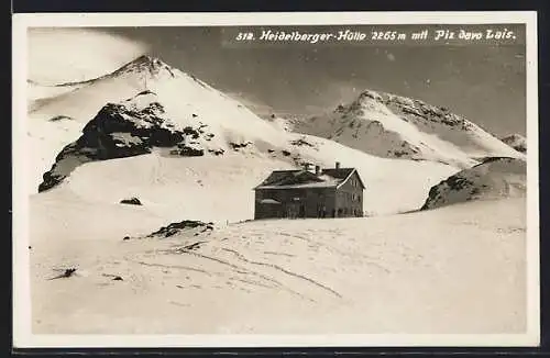 AK Heidelberger Hütte, Berghütte im Winter