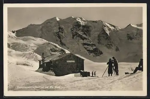 AK Diavolezzahütte, Berghütte mit Piz Palü