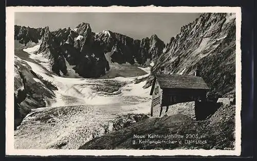 AK Kehlenalphütte, Berghütte gegen Kehlengletscher und Dältistock