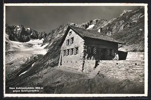 AK Kehlenalphütte, Berghütte gegen den Kehlengletscher