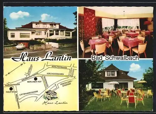 AK Bad Schwalbach, Café-Pension Haus Lantin, Pestalozzistr. 21