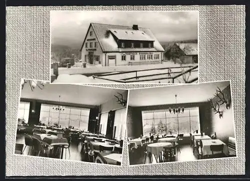AK Torfhaus i. Harz, Blick auf das verschneite Hotel Das Torfhaus
