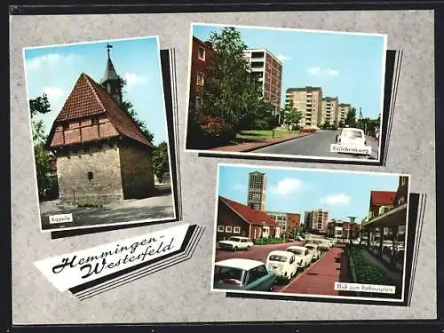 AK Hemmingen-Westerfeld, an der Kapelle, auf dem Köllnbrinkweg, Blick zum Rathausplatz
