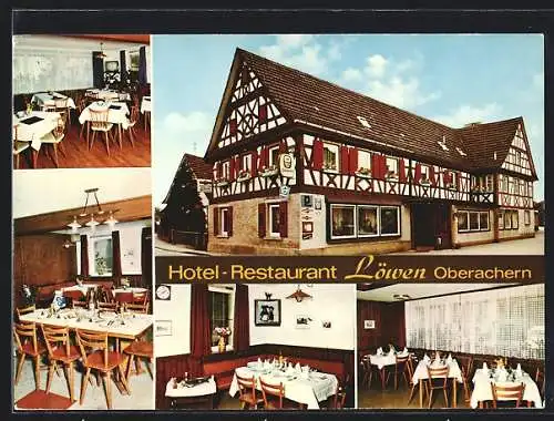 AK Achern, Hotel-Restaurant Löwen, Bes. E. Sautter, Aussenansicht u. Inneres