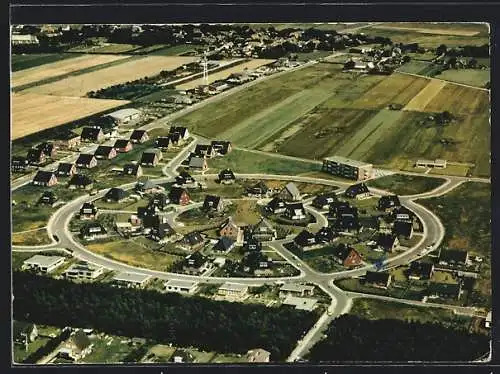 AK Wyk a. Föhr, Ortsansicht vom Flugzeug aus gesehen