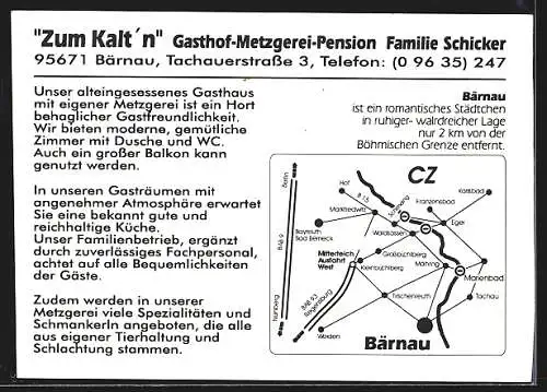 AK Bärnau, Gasthof-Pension Zum Kalt`n, Tachauerstr. 3