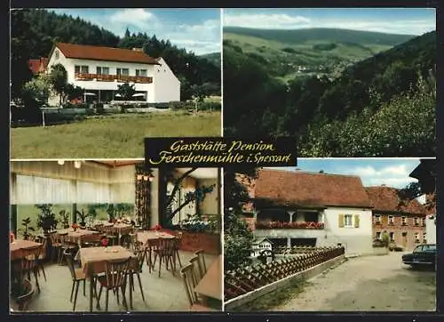 AK Krausenbach / Spessart, Gaststätte-Pension Ferschenmühle, Inh. Heinz Brand, Aussen- und Innenansichten