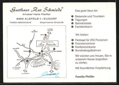 AK Alsfeld, Partie am Gasthaus Zur Schmiede, Aussen- und Innenansichten