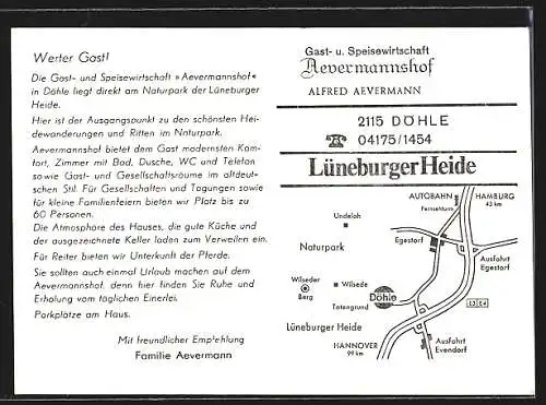 AK Döhle /Lüneburger Heide, Gaststätte Aevermannshof