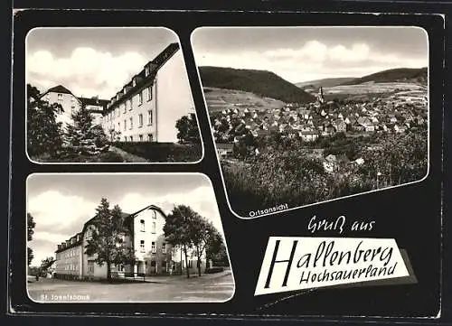 AK Hallenberg /Sauerland, Ortsansicht, St. Josefshaus, Wohnhäuser