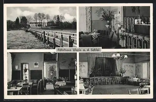 AK Ulsnis, Gasthaus-Fährhaus Ulsnis an der Schlei, Inh. R. Lembrecht, Innenansichten