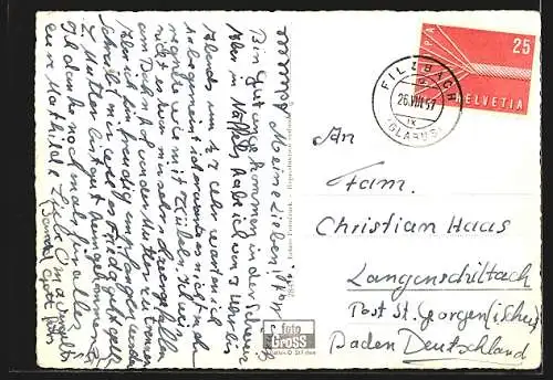 AK Filzbach, Ortsansicht aus der Vogelschau