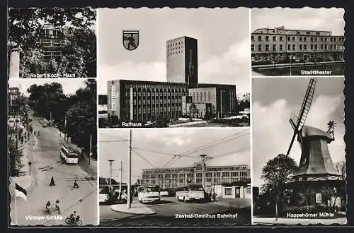 AK Wilhelmshaven, Rathaus, Zentral-Omnibus-Bahnhof, Stadttheater