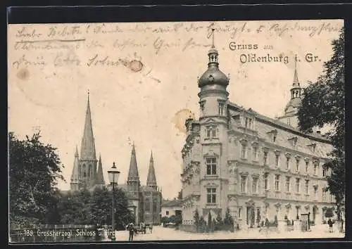 AK Oldenburg i. Gr., Grossherzogl. Schloss und Kirche