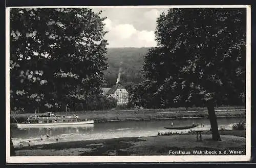 AK Wahmbeck a. d. Weser, Blick zum Forsthaus