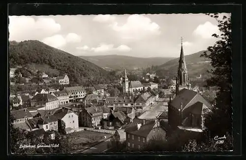 AK Gemünd / Eifel, Totale mit Kirchen