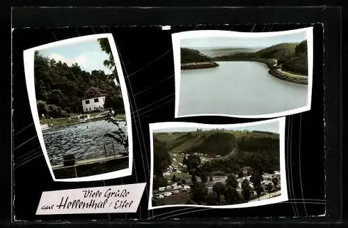 AK Hellenthal / Eifel, Talsperre mit Campingplatz und Bad