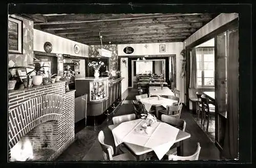 AK Gemünd-Nierfeld, Gastraum im Restaurant-Pension Haus Hubertus