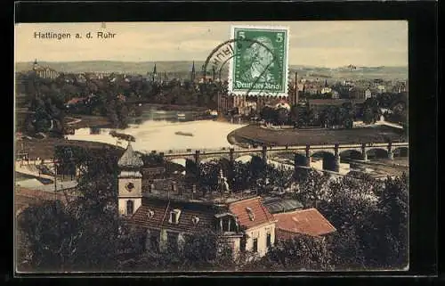 AK Hattingen, Totalansicht mit Fluss