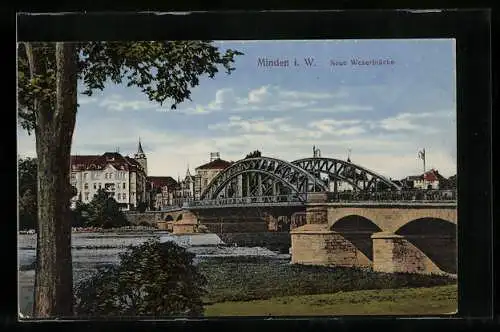AK Minden i. W., Neue Weserbrücke