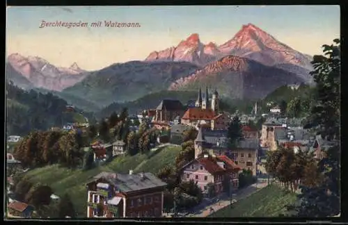 AK Berchtesgaden, Teilansicht mit Watzmann