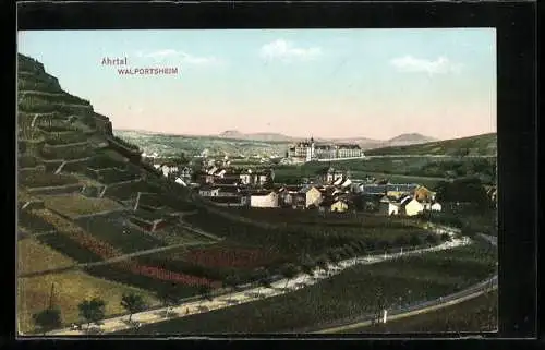 AK Walportsheim, Ortsansicht mit Kloster